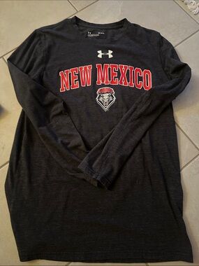 Under Armour Black Long Sleeve New Mexico Lobos Tee with Red Lettering